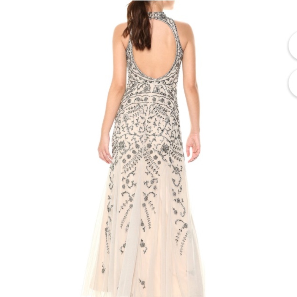 NWT Aidan Mattox Embellished Evening Dress Size 2 (Color Gun Metal) - Picture 3 of 16
